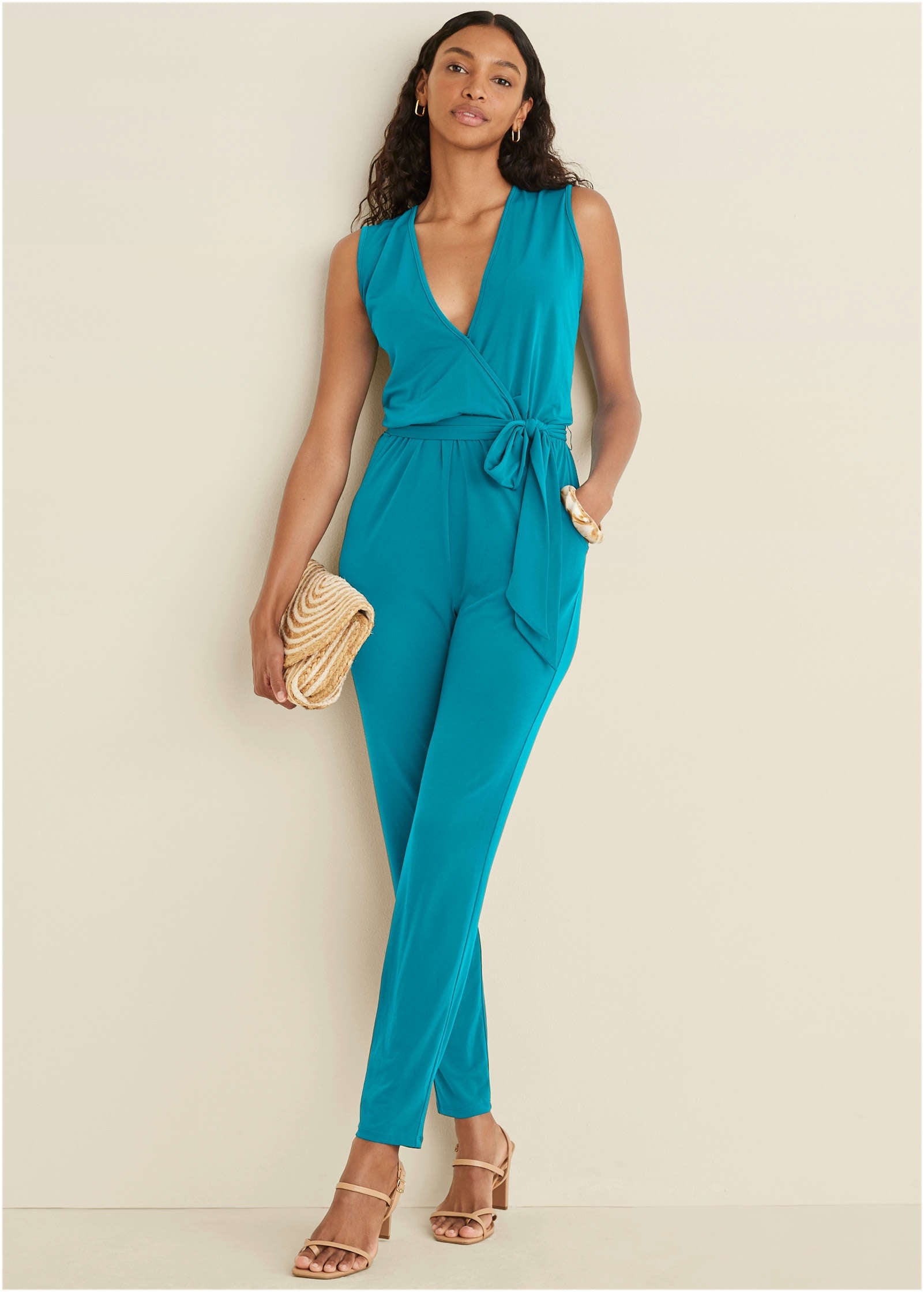 Wrap Tie Jumpsuit - Teal – VENUS