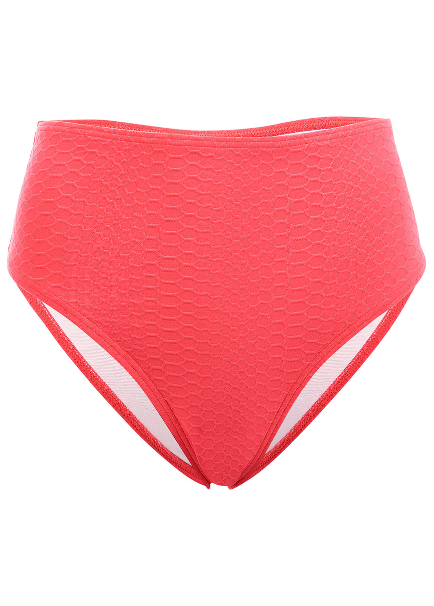 High-Waist Bikini Bottom - Ocean Coral