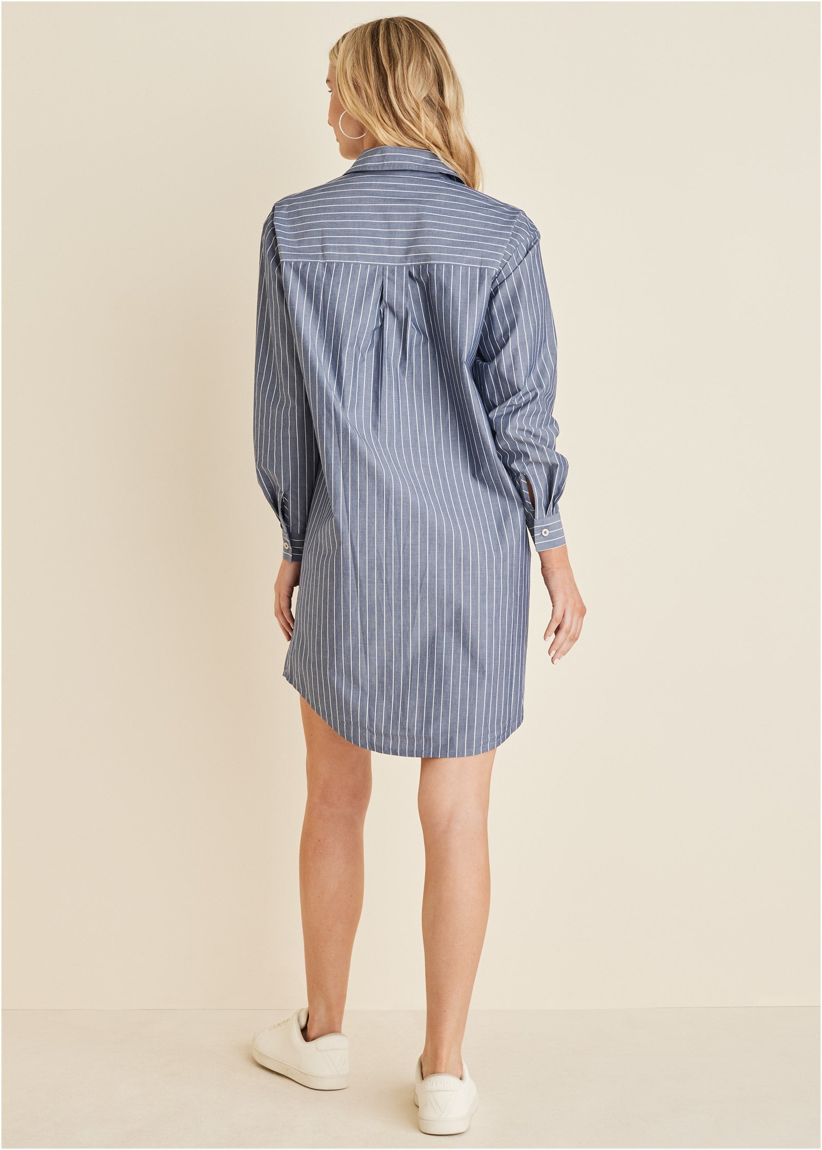 Shirt Dress - Tan Black Stripe – VENUS