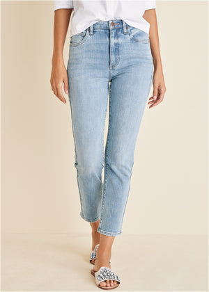 Audrey Straight Leg Jeans - Light Wash - thumbnail-2