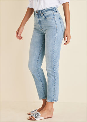 Audrey Straight Leg Jeans - Light Wash - thumbnail-4