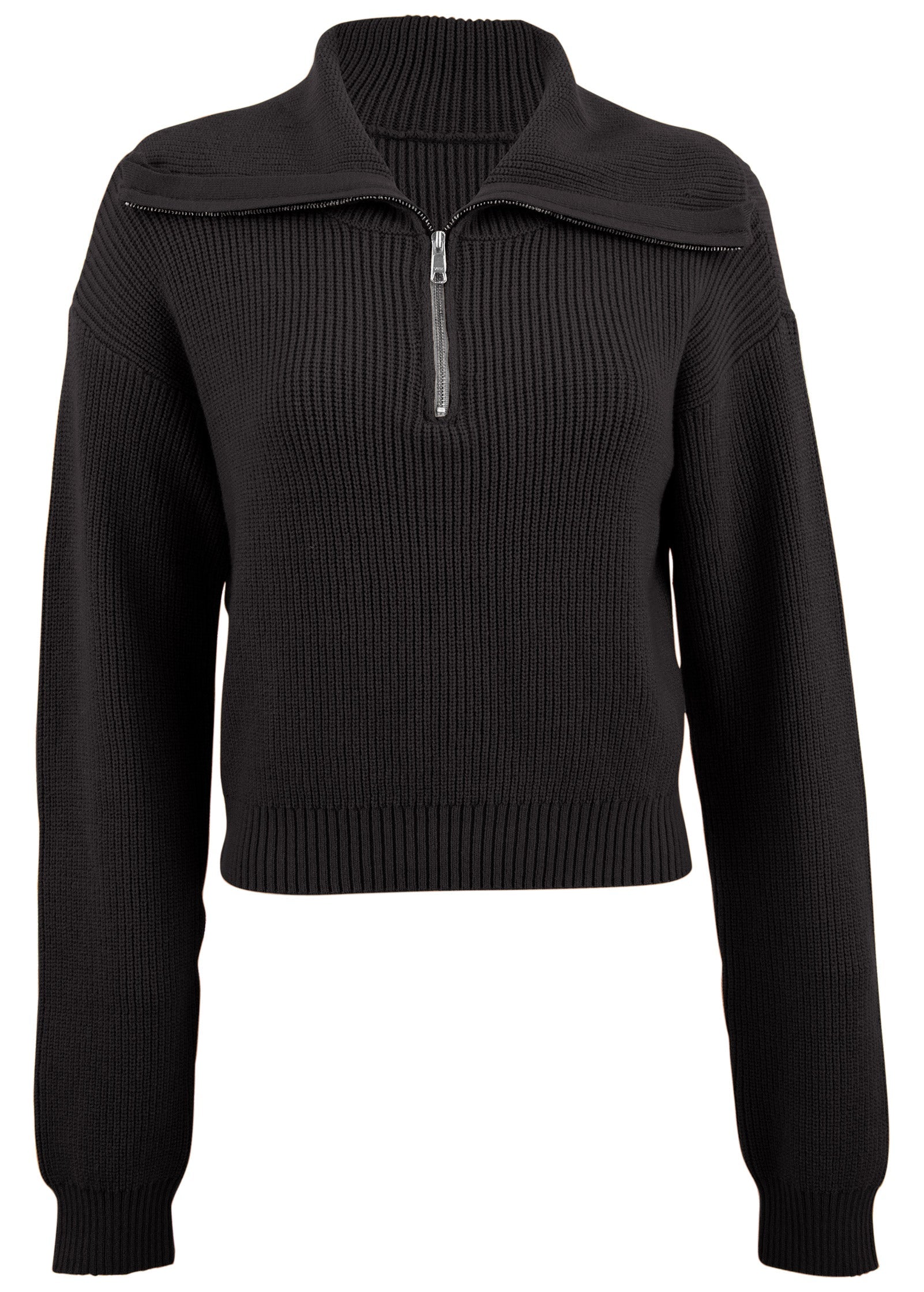Quarter Zip Pullover - Jet Black – VENUS