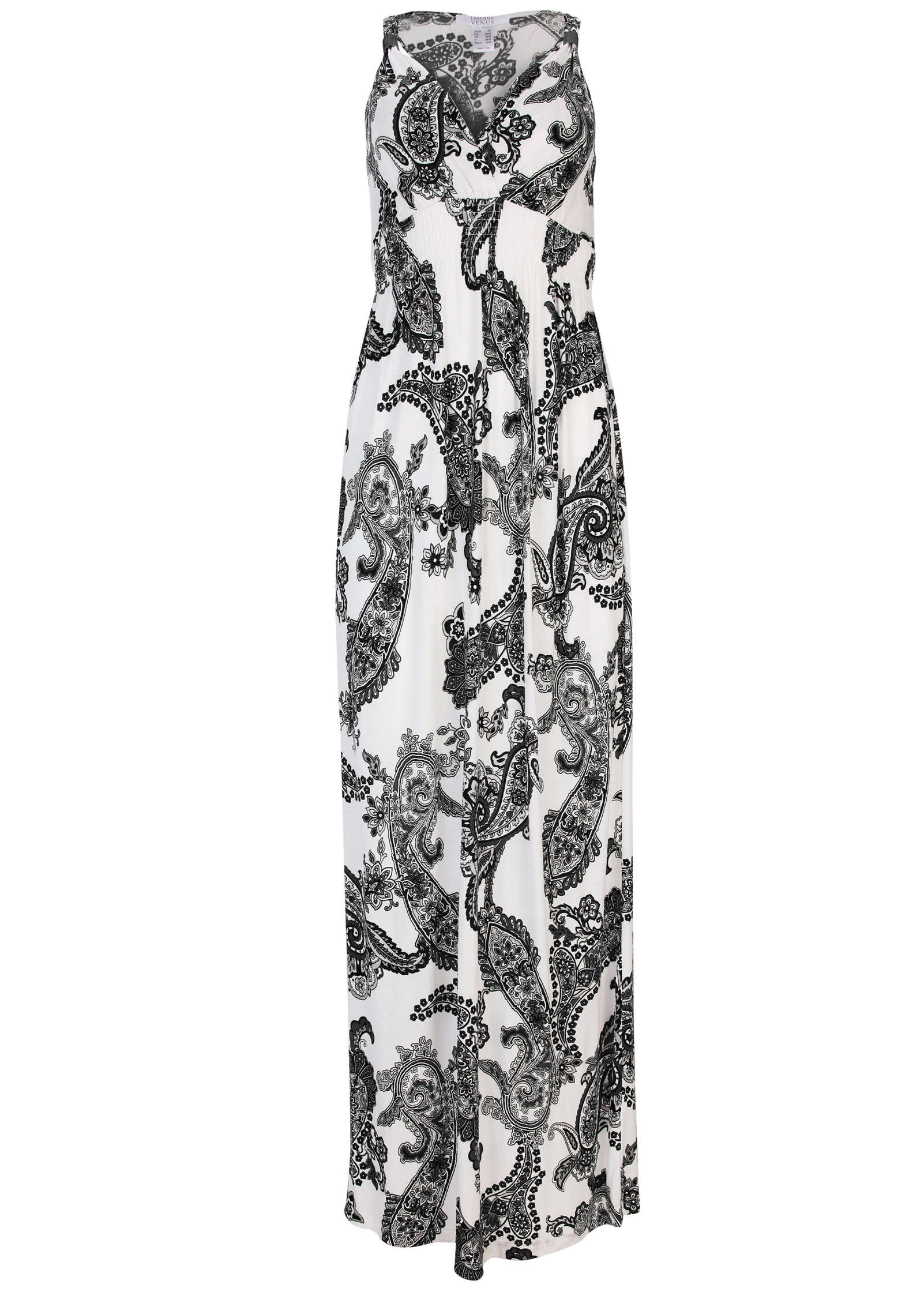 Paisley Print Maxi Dress - Black & White – VENUS