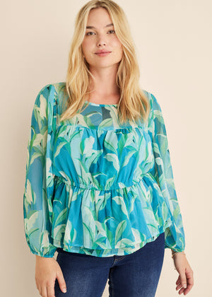Sheer Beauty Blouse - Botanical Beauty - thumbnail-5