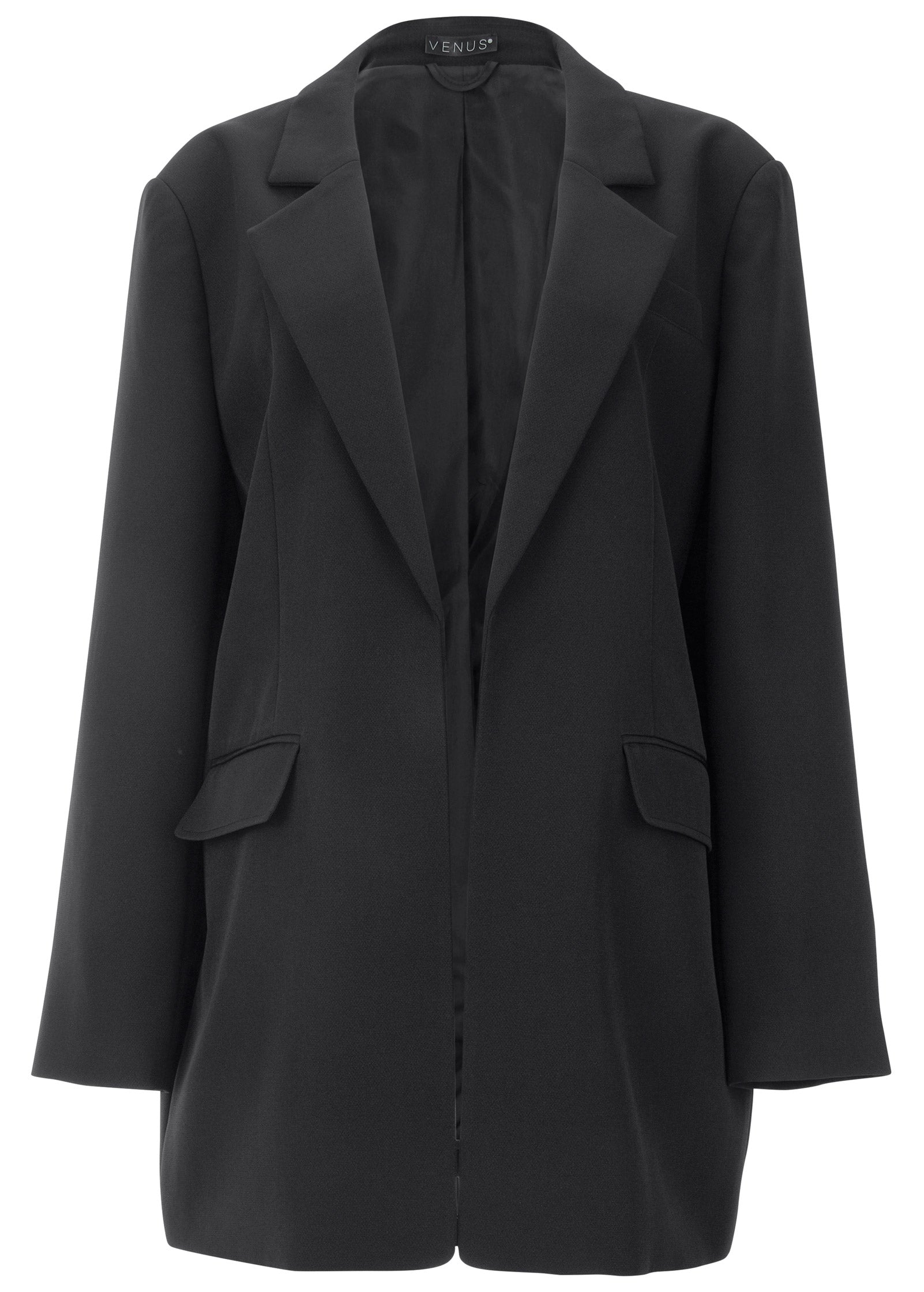 Oversized Blazer - Jet Black – Venus Fashion