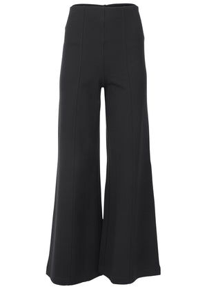 Smoothing Ponte Wide-Leg Pants - Jet Black - thumbnail-5