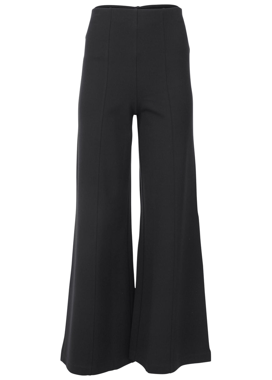 Smoothing Ponte Wide-Leg Pants - Jet Black
