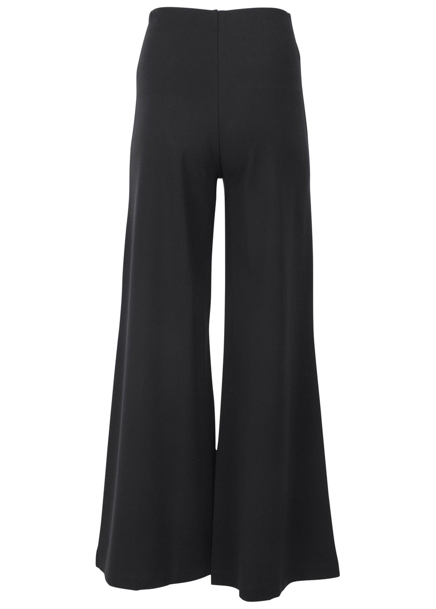 Smoothing Ponte Wide-Leg Pants - Jet Black