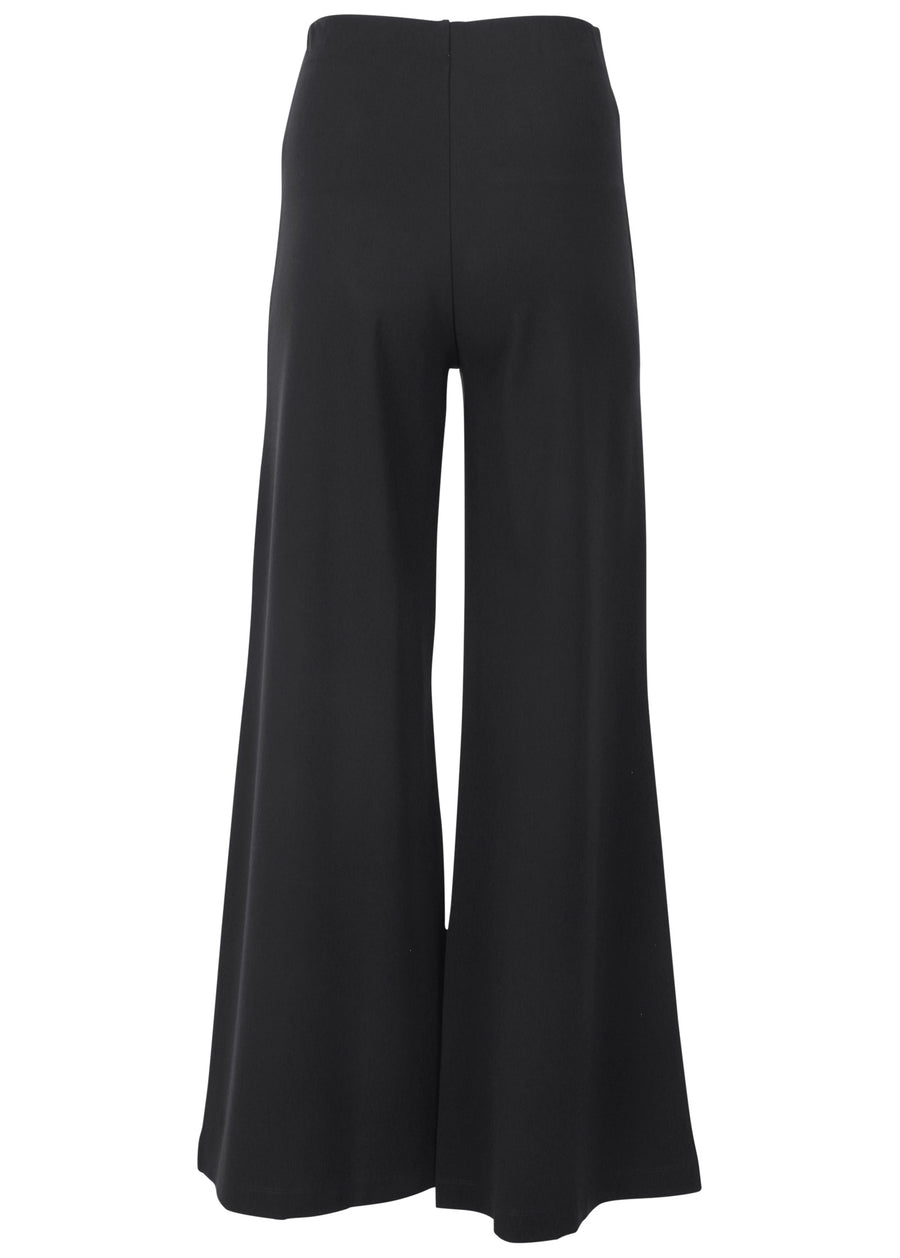 Smoothing Ponte Wide-Leg Pants - Jet Black