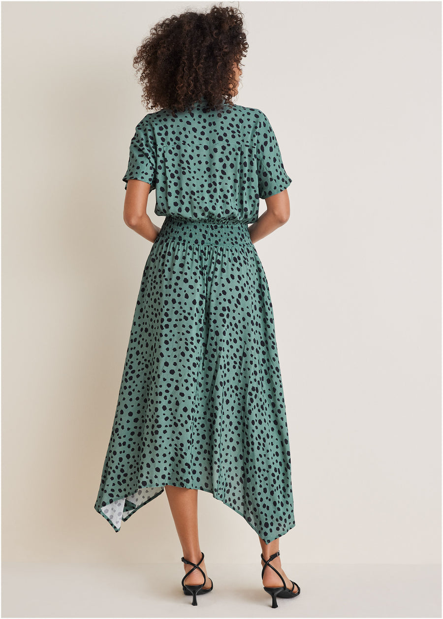 Collared Maxi Dress - Green & Black