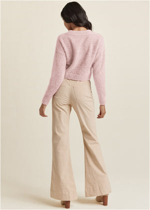 Pull col V - Rose Multi - thumbnail-2