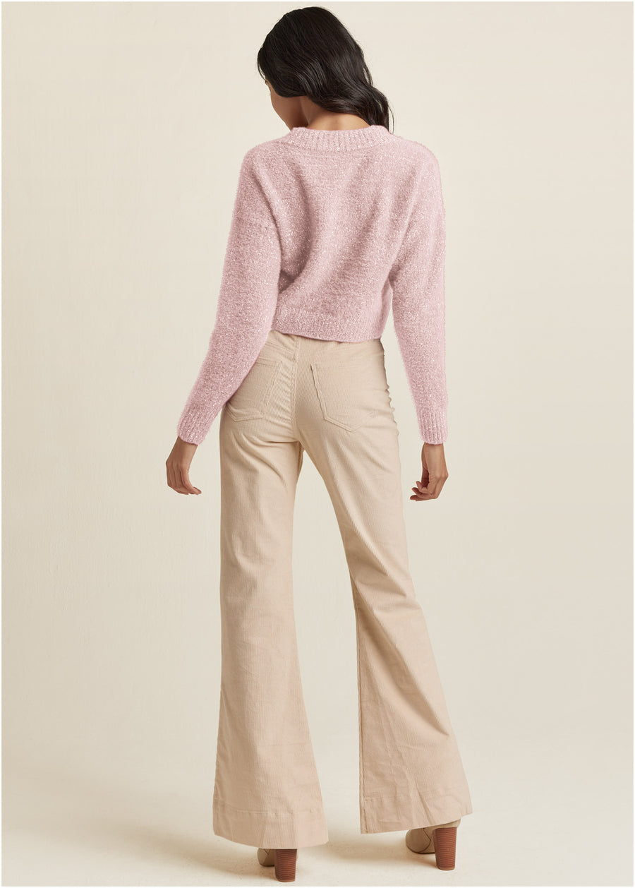 Pull col V - Rose Multi