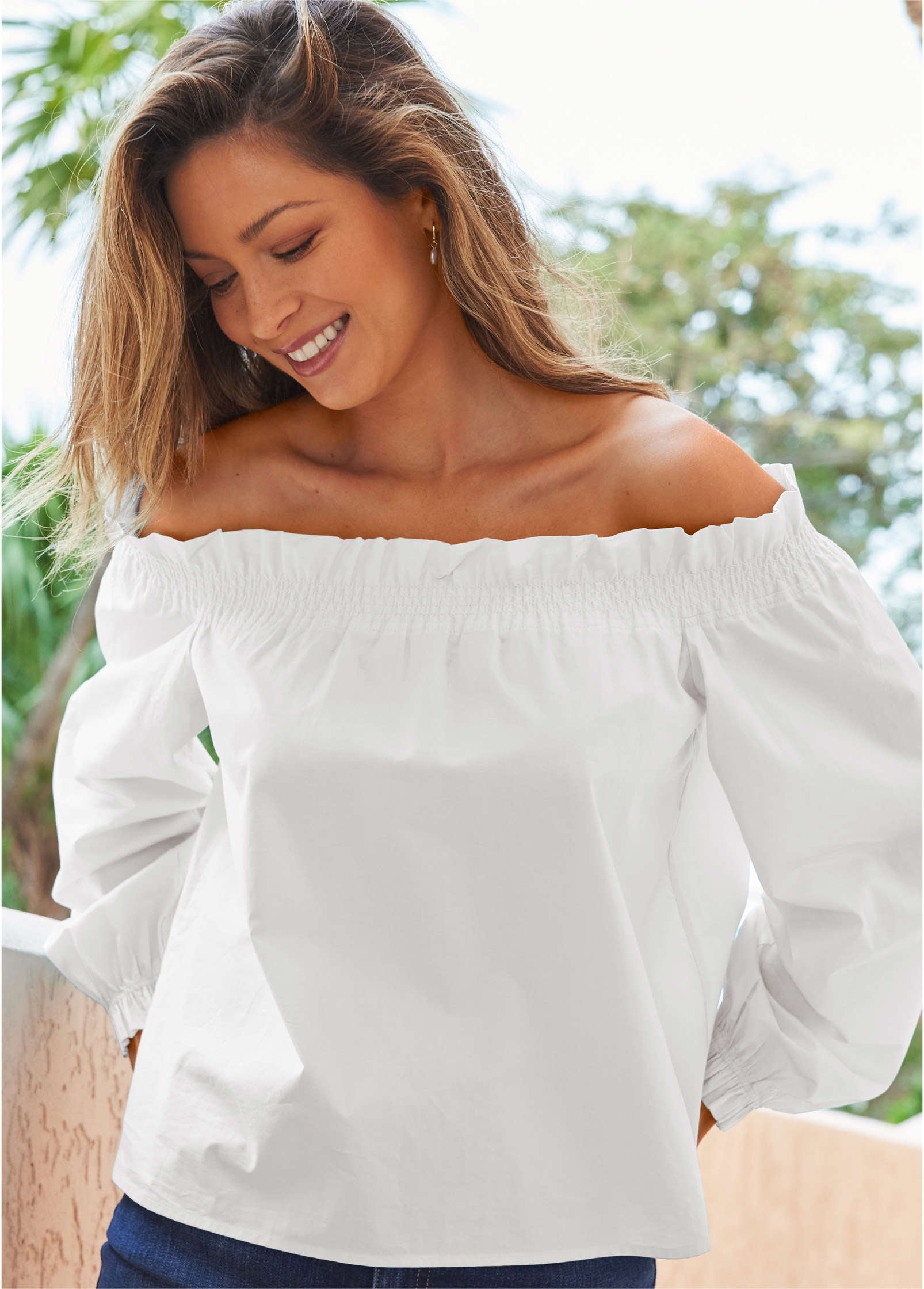 venus ruffle off the shoulder top