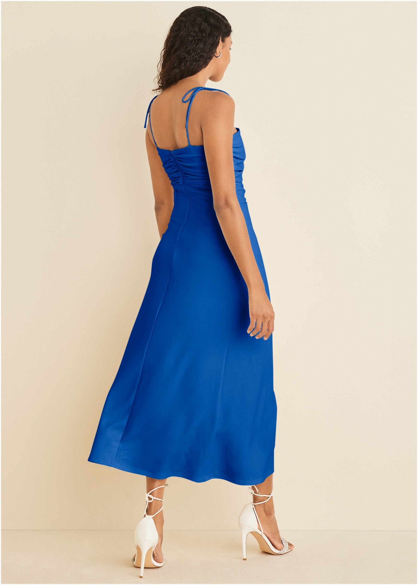Ruched Cutout Maxi Dress - Blue – VENUS