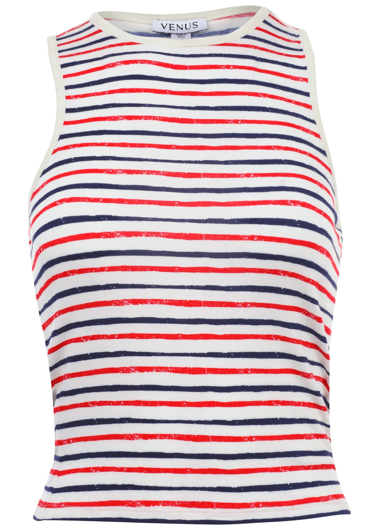 Racerback Striped Tank - Tricolor Boardwalk Stripe – VENUS