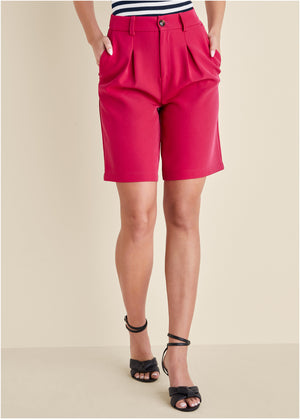 Bermuda Suit Shorts  - Dark Pink - thumbnail-3