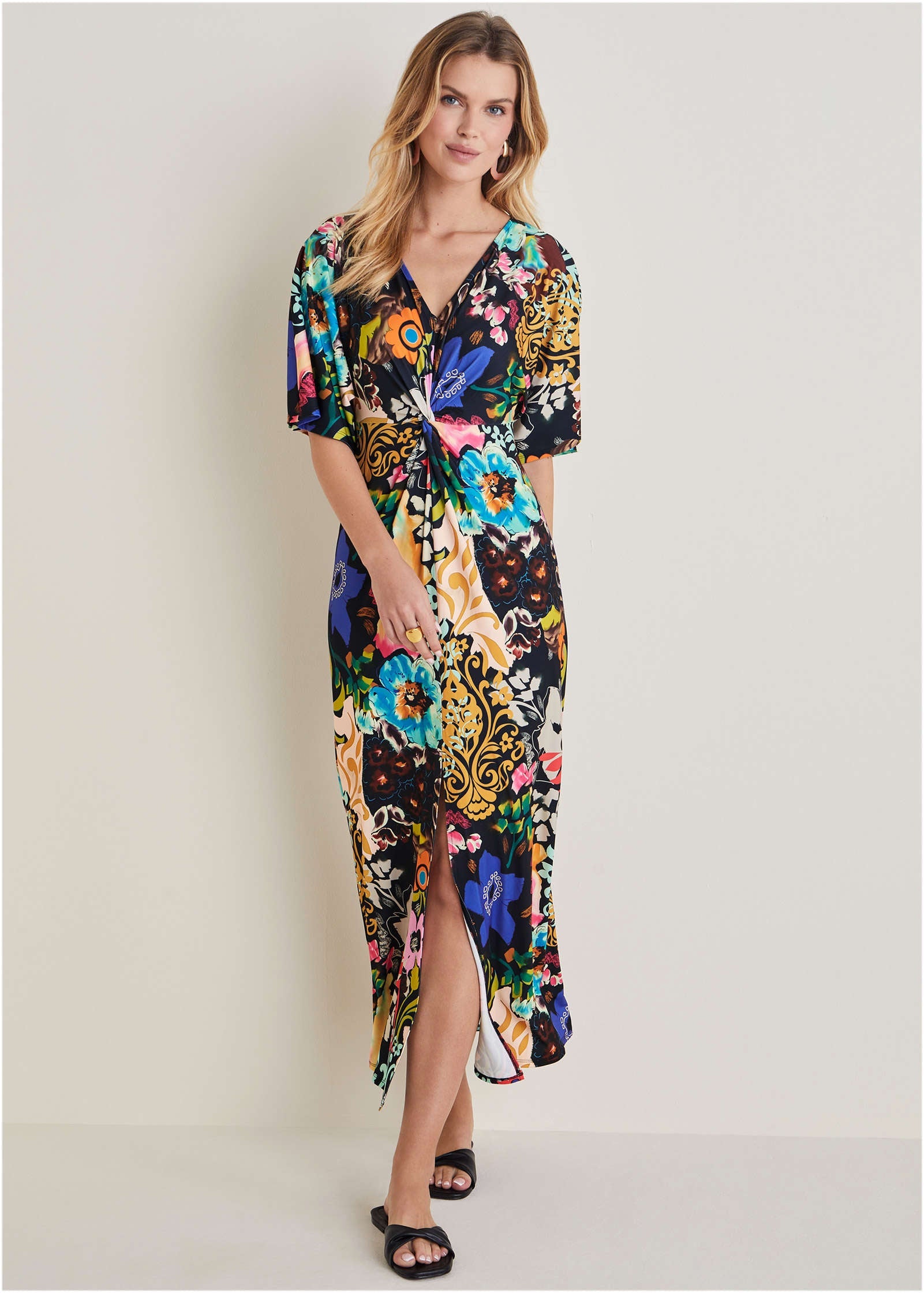 Twist Front Maxi Dress - Viva La Vida – Venus Fashion