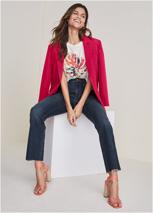 Oversized Blazer - Dark Pink - thumbnail-8