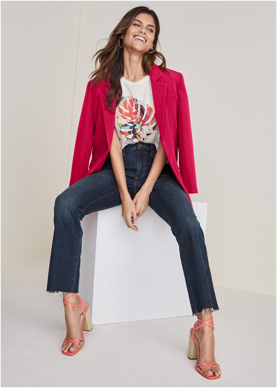 Oversized Blazer - Dark Pink