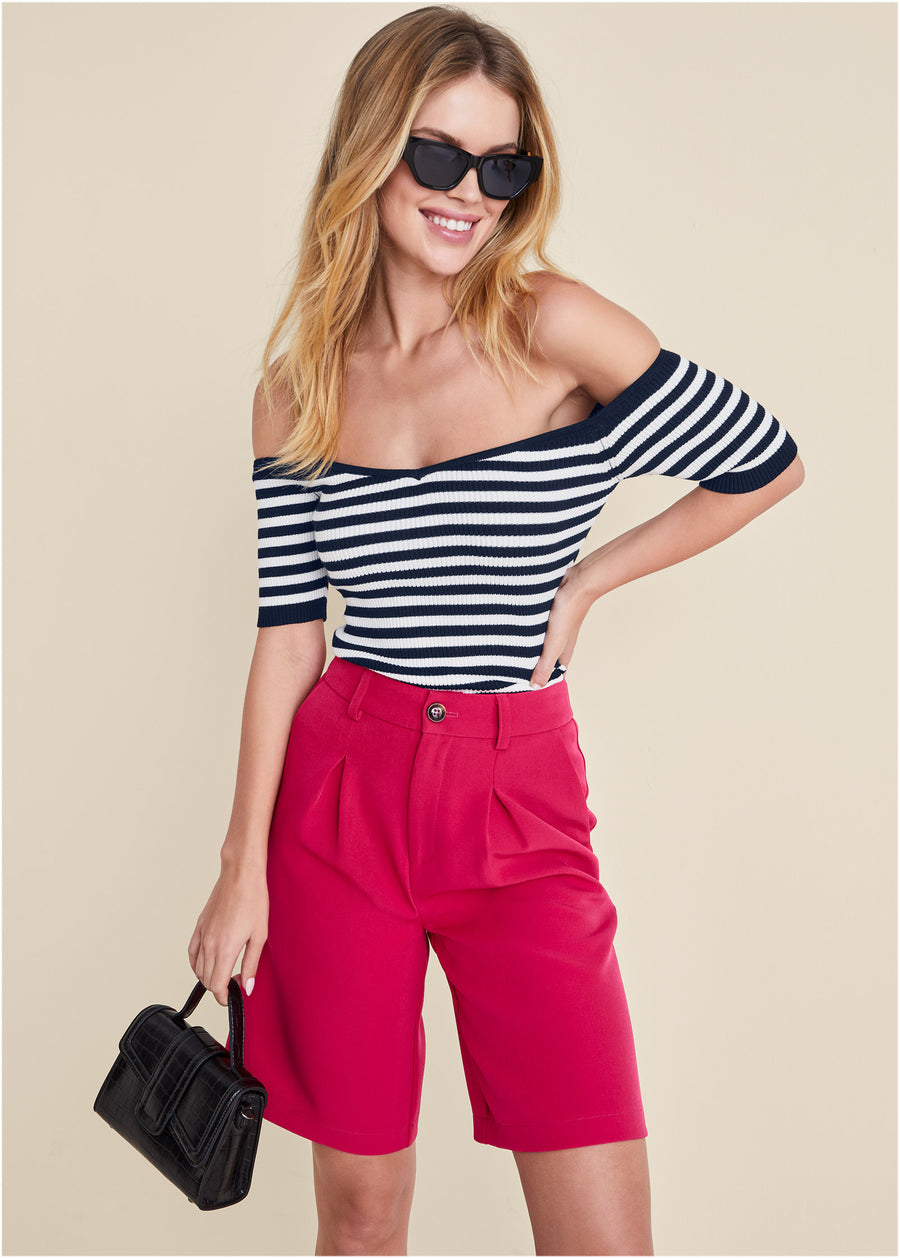 Bermuda Suit Shorts  - Dark Pink