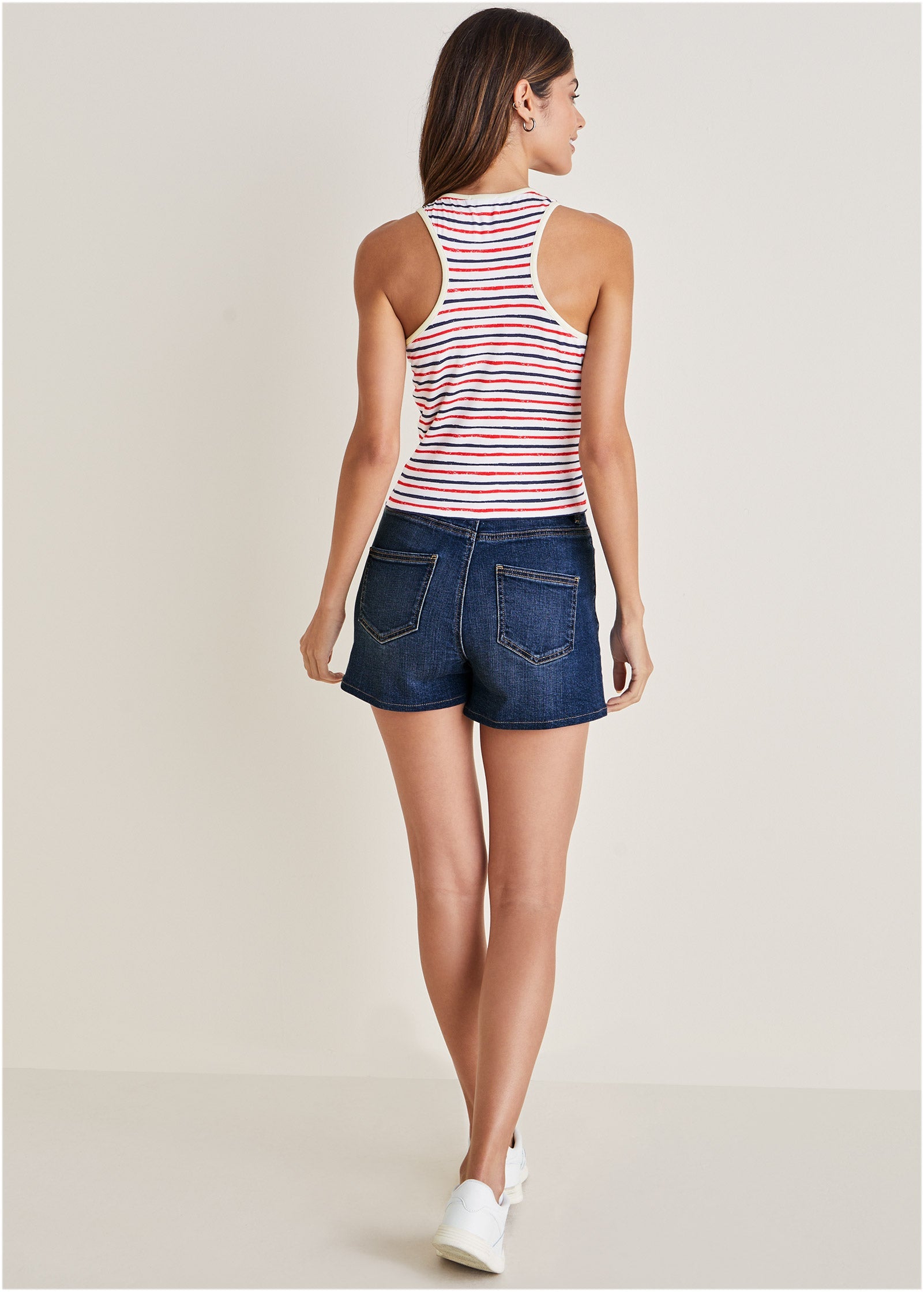 Racerback Striped Tank - Tricolor Boardwalk Stripe – VENUS