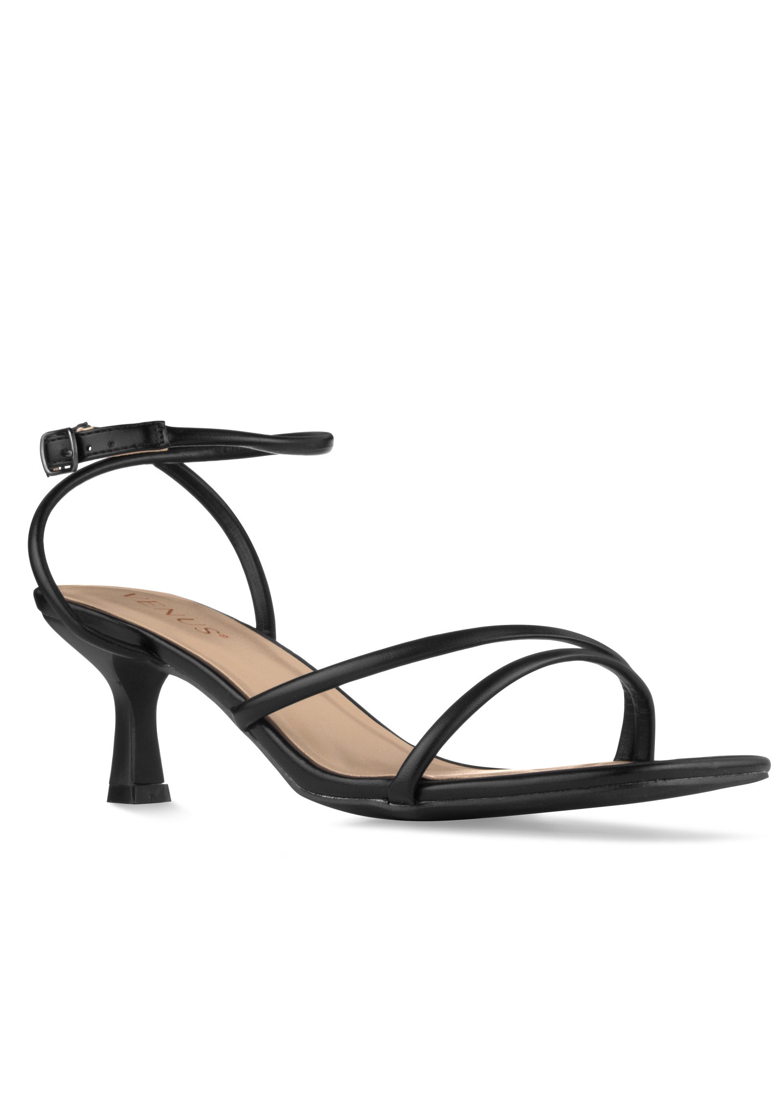 Strappy Kitten Heels - Black â VENUS