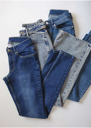 Rhinestone Cut Out Jeans - Acid Wash - thumbnail-11