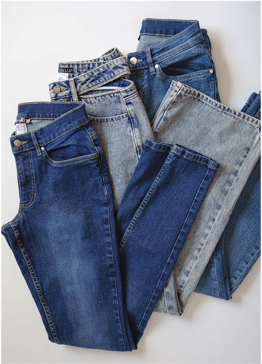 Rhinestone Cut Out Jeans - Acid Wash