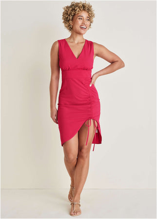 Ruched Side High Low Dress Persian