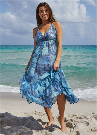 Cover Up Dress Denim Patchwork