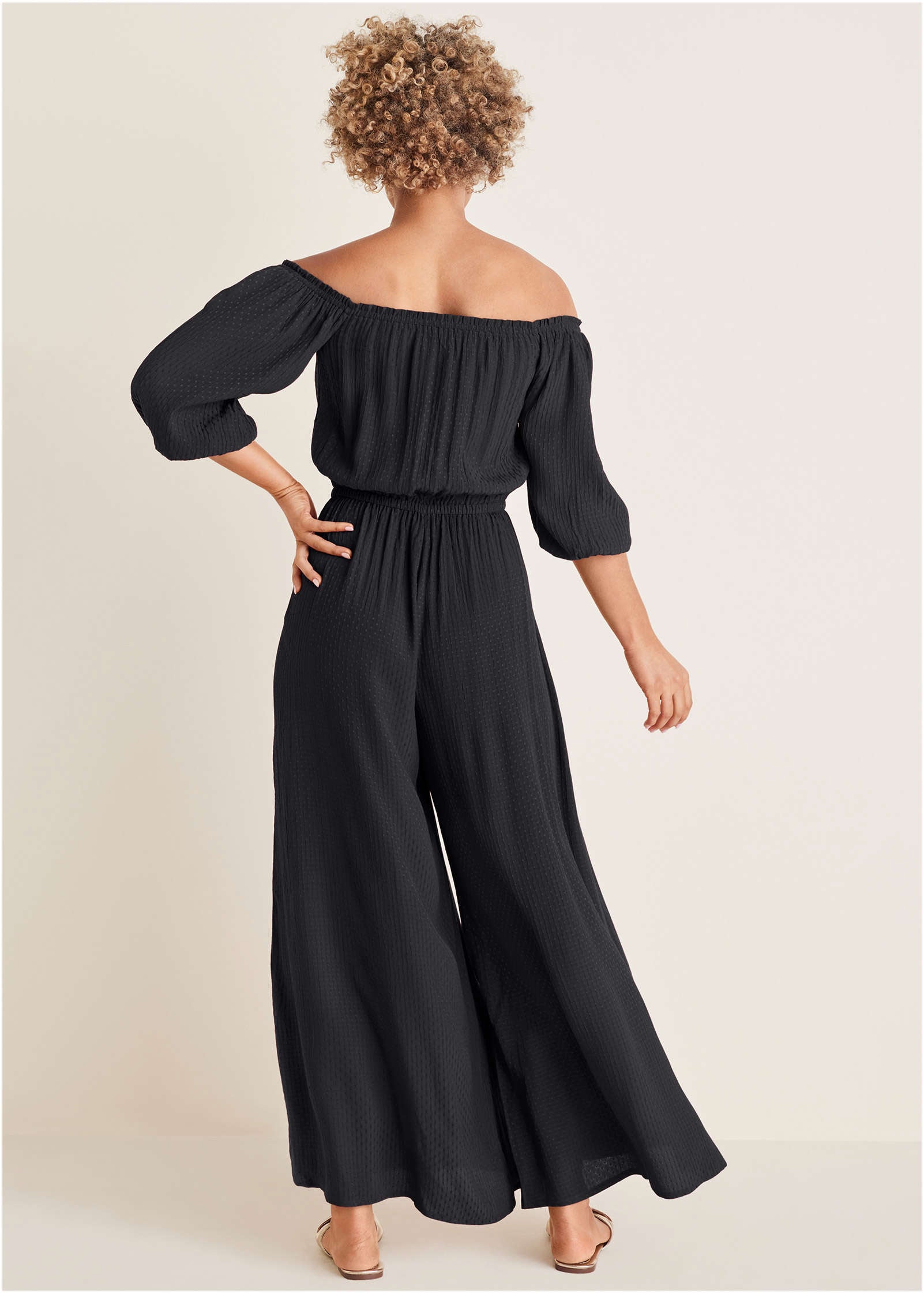 Off-The-Shoulder Jumpsuit - Jet Black – Venus Fashion