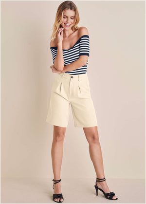 Bermuda de costume - Blanc cassé - thumbnail-2