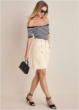 Bermuda de costume - Blanc cassé - thumbnail-7