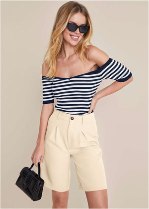 Bermuda de costume - Blanc cassé - thumbnail-1