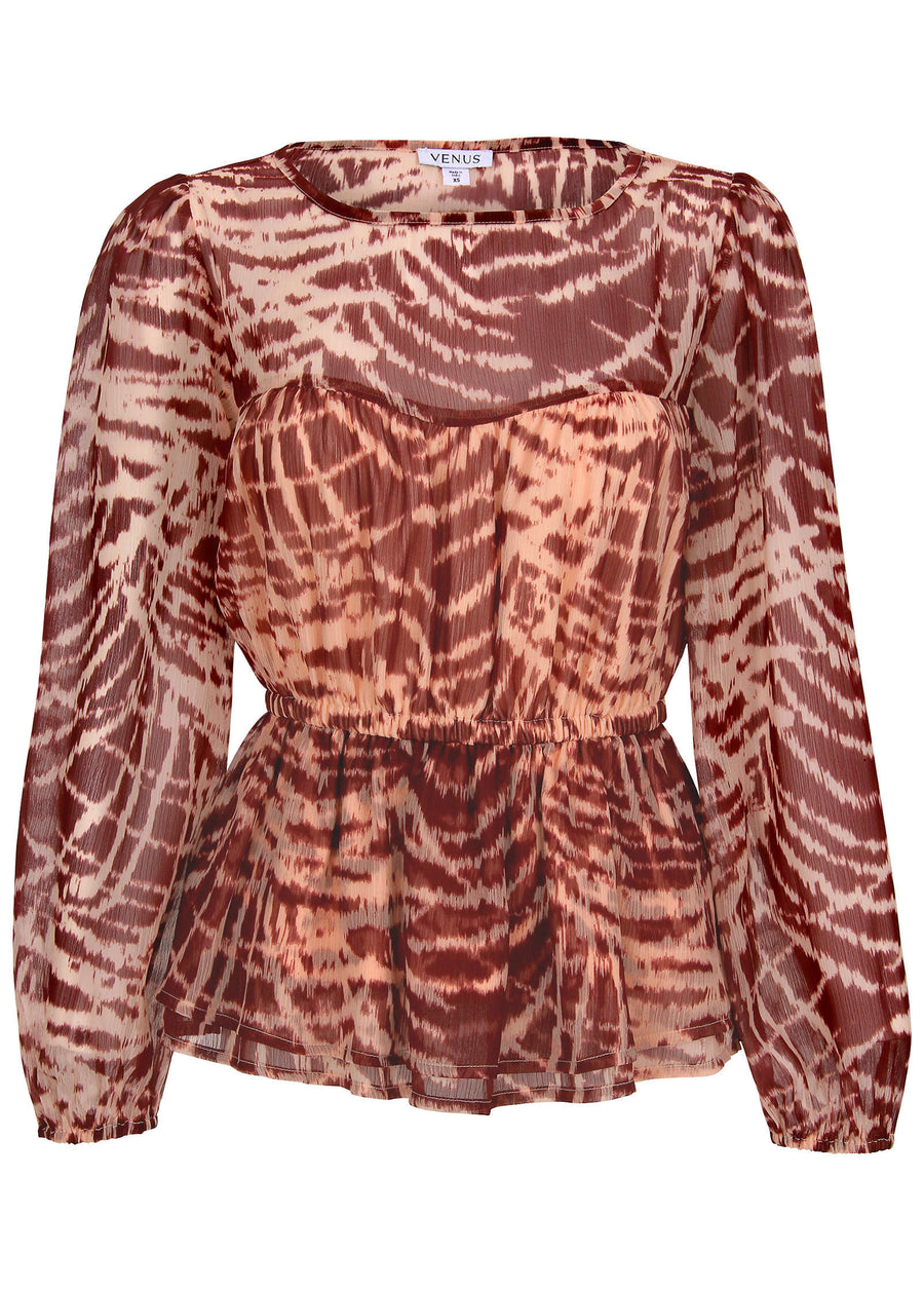 Sheer Beauty Blouse - Mystic Palm