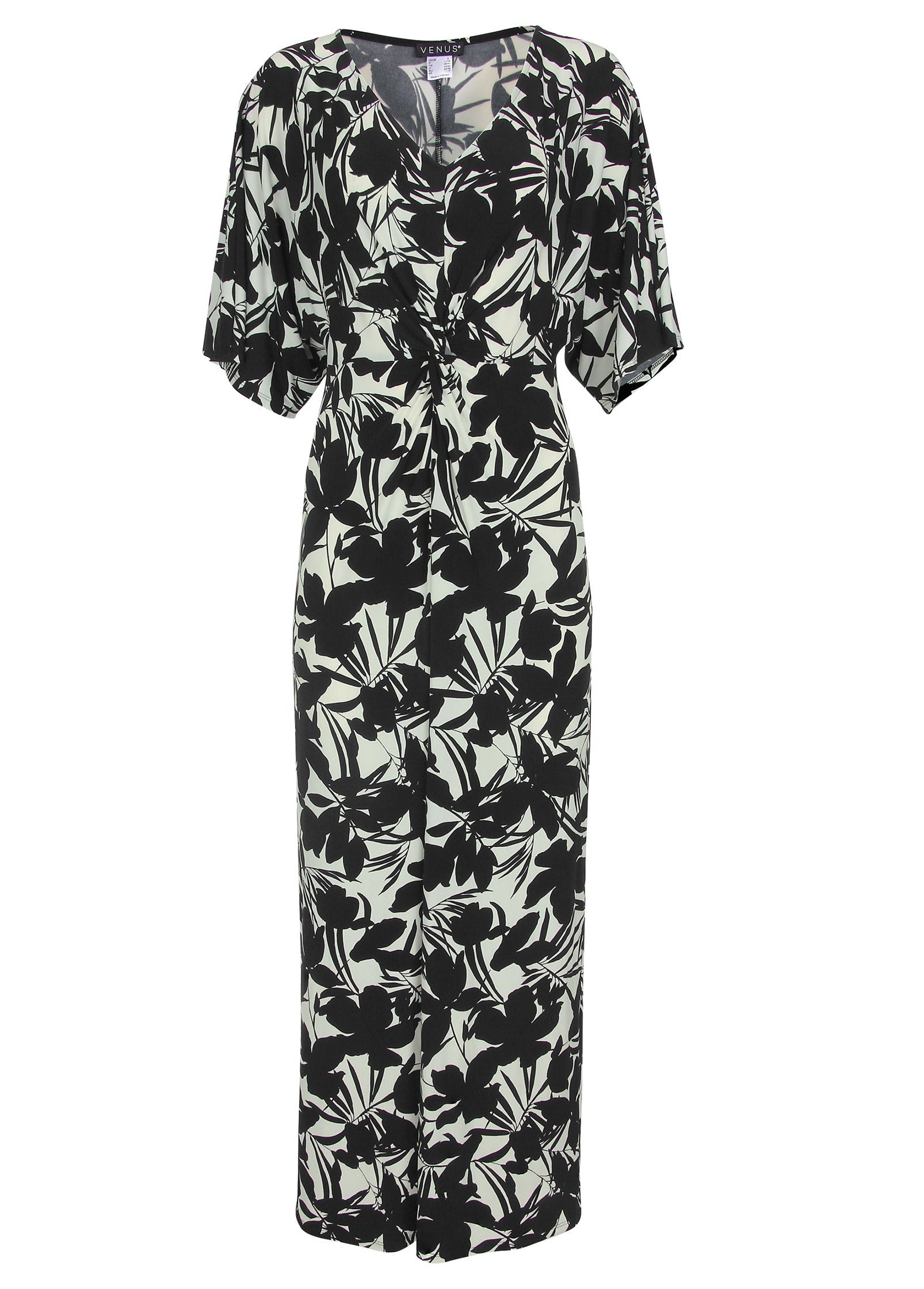 Twist Front Maxi Dress - Exotic Shadow Floral | VENUS Fashion