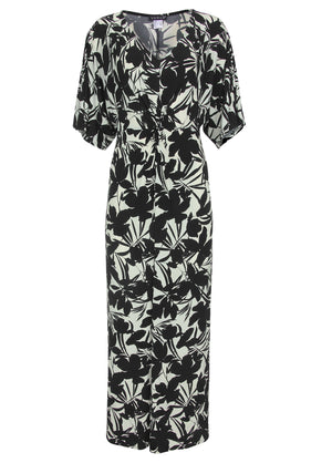 Twist Front Maxi Dress - Exotic Shadow Floral - thumbnail-3