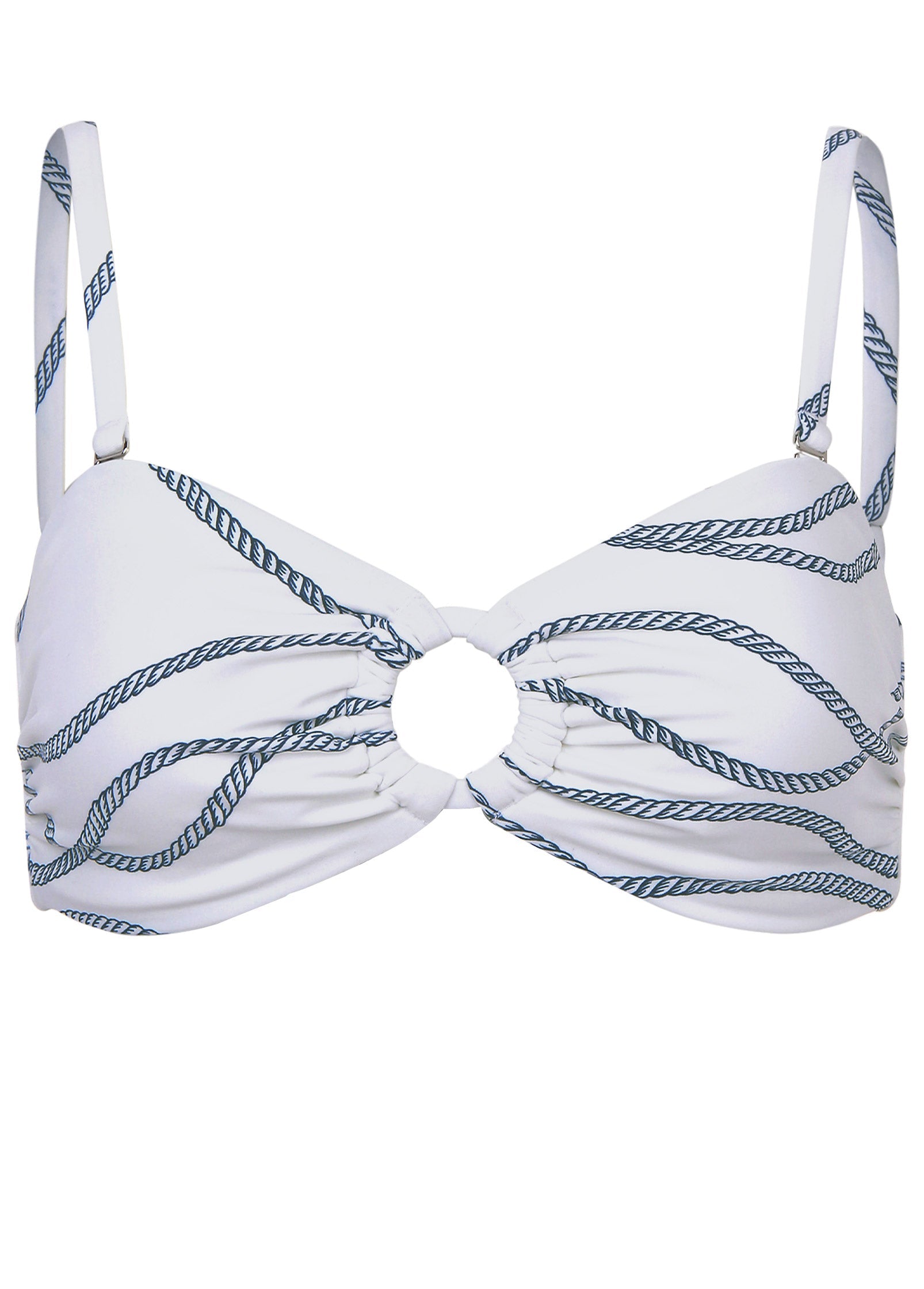 Ring Front Bikini Top - Nautical Ropes – VENUS