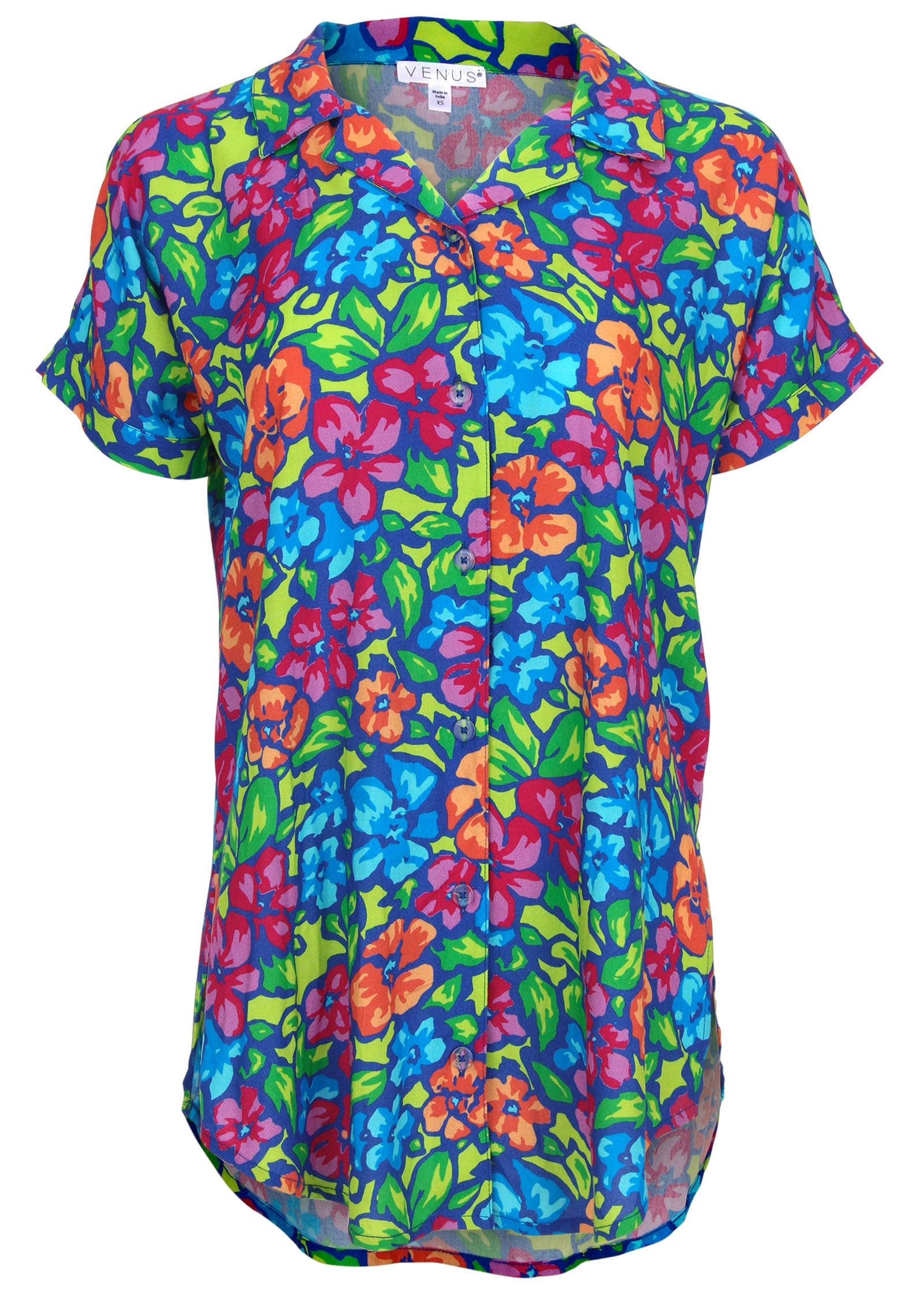 Beach Button Down Shirt - Flower Garden – VENUS