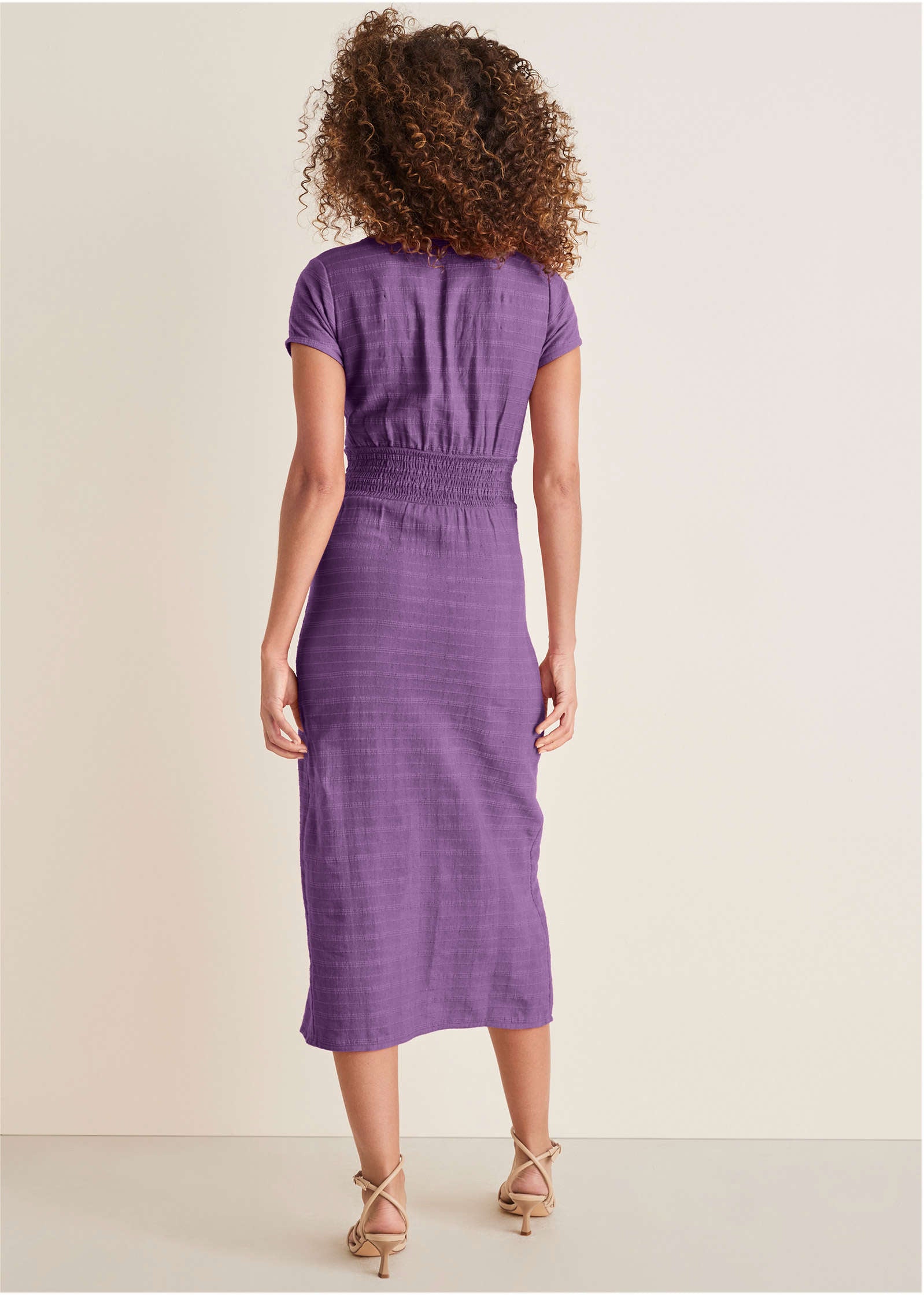 VENUS Linen Midi Dress | Purple