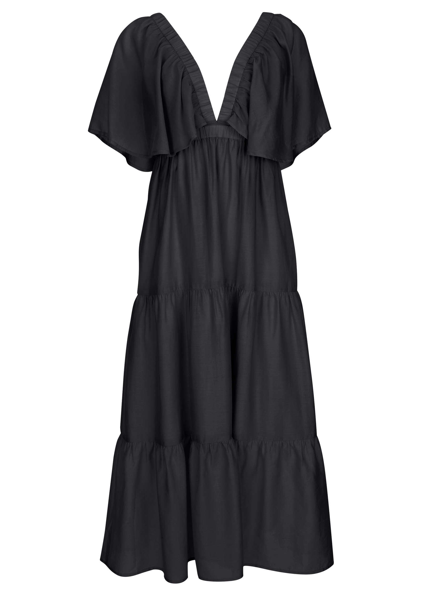 Crinkle Midi Dress - Black – VENUS