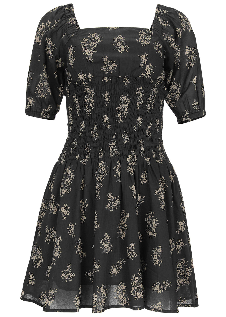 Cotton Voile Mini Dress - Tossed Wildflowers