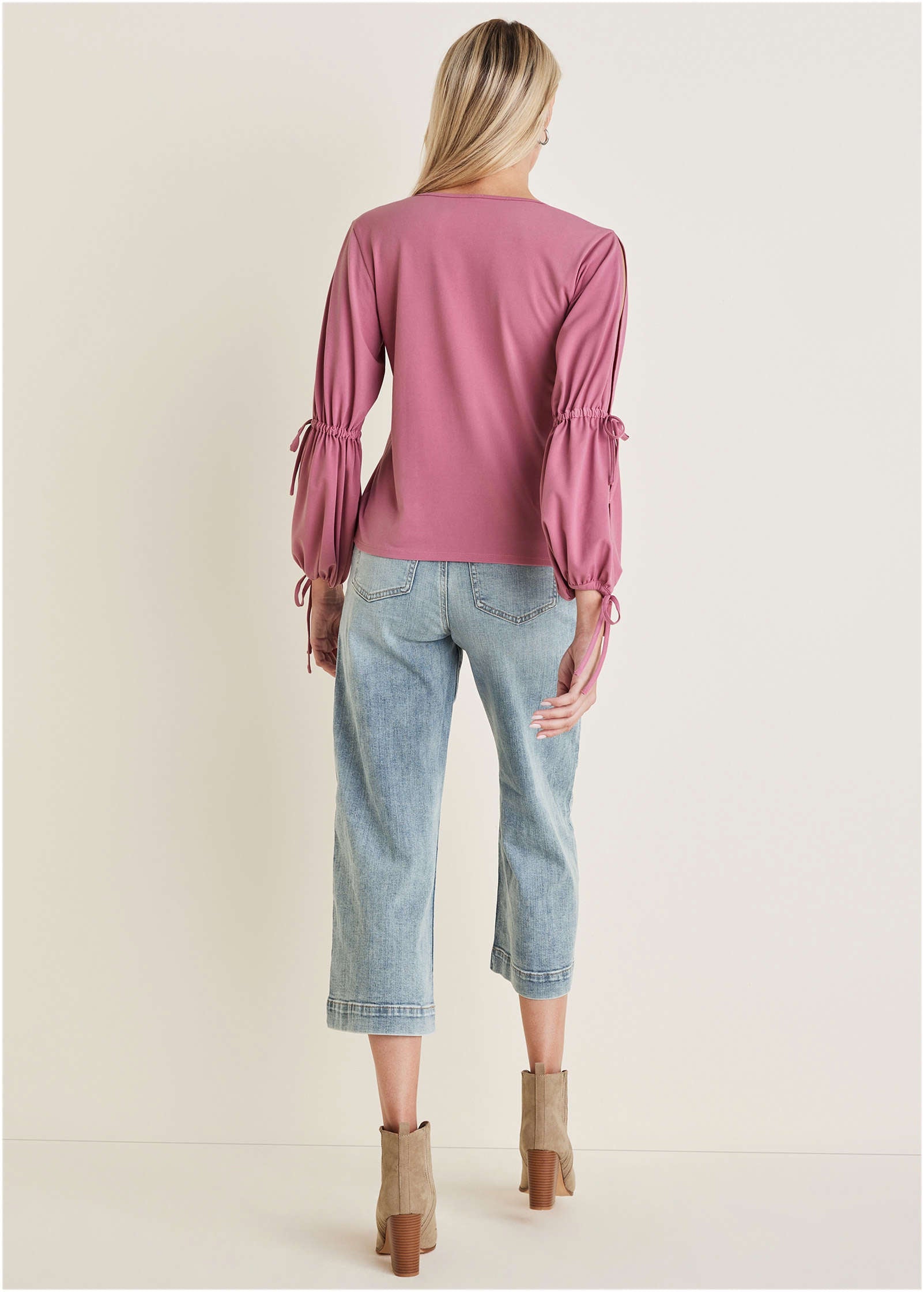 【Rose】HEVE SUZURAN SLEEVE BLOUSE Tie Sleeve Blouse - Heather Rose – VENUS