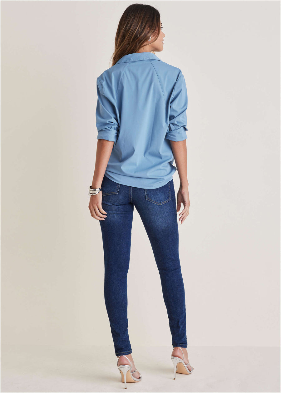 Soft Button-Down Shirt - Blue