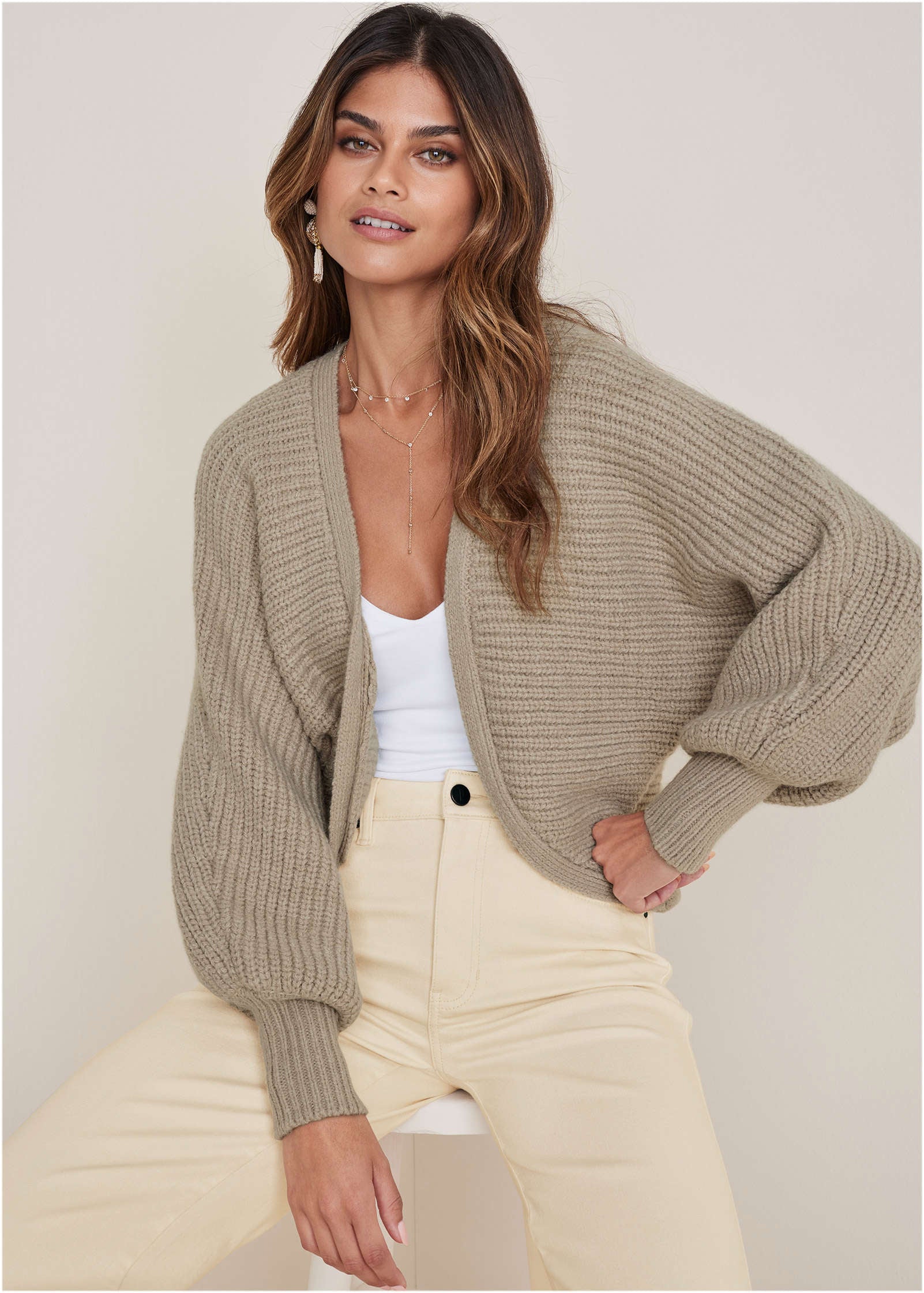 Shrug Cardigan - Oxford Tan – VENUS