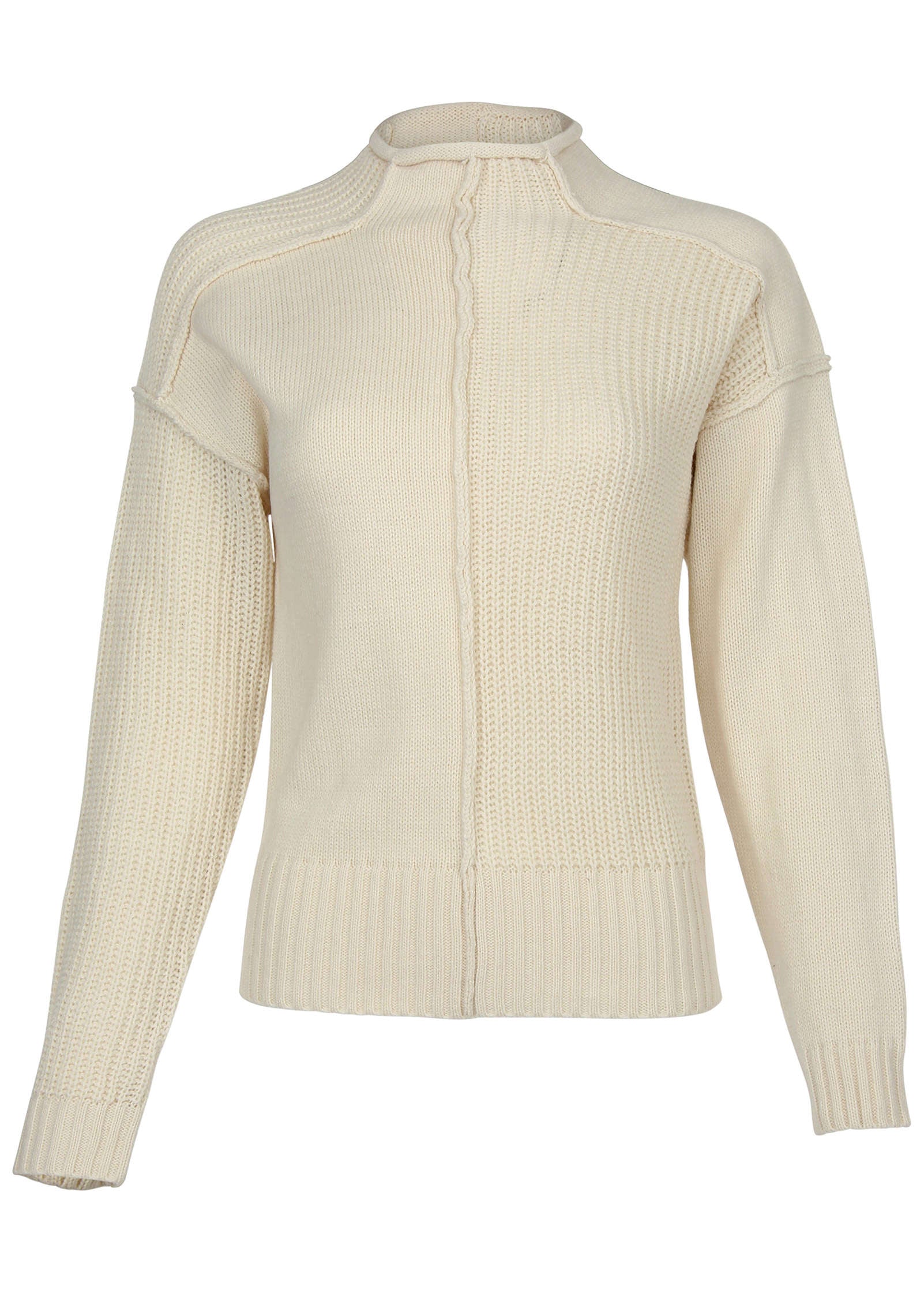 Mock Neck Knit Sweater - Off White – VENUS