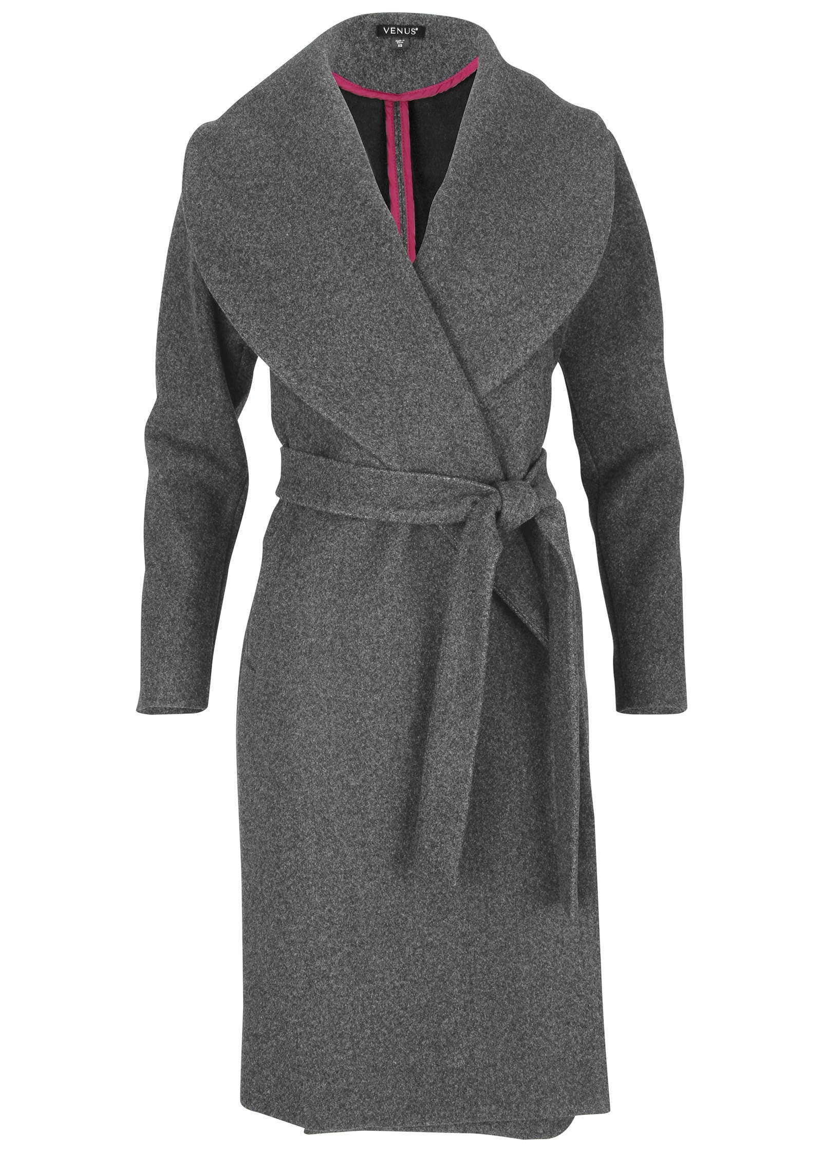 Robe Wrap Coat - Dark Heather Grey – VENUS