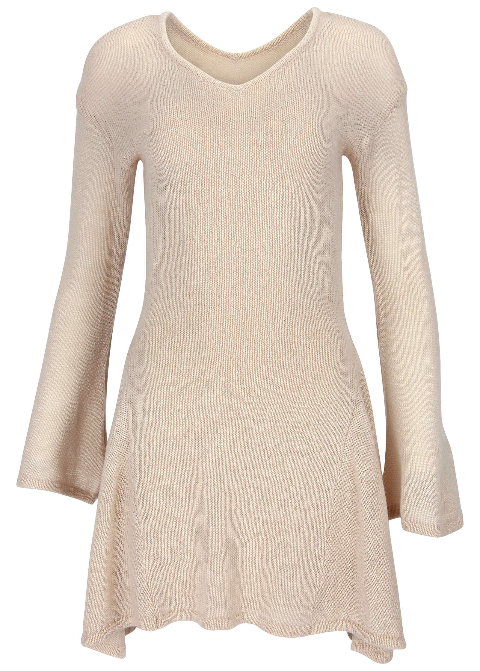 Bell Sleeve Sweater Dress - Oatmeal – VENUS