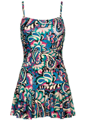 Venice Skirted Swim Dress - Fuzzy Paisley - thumbnail-5