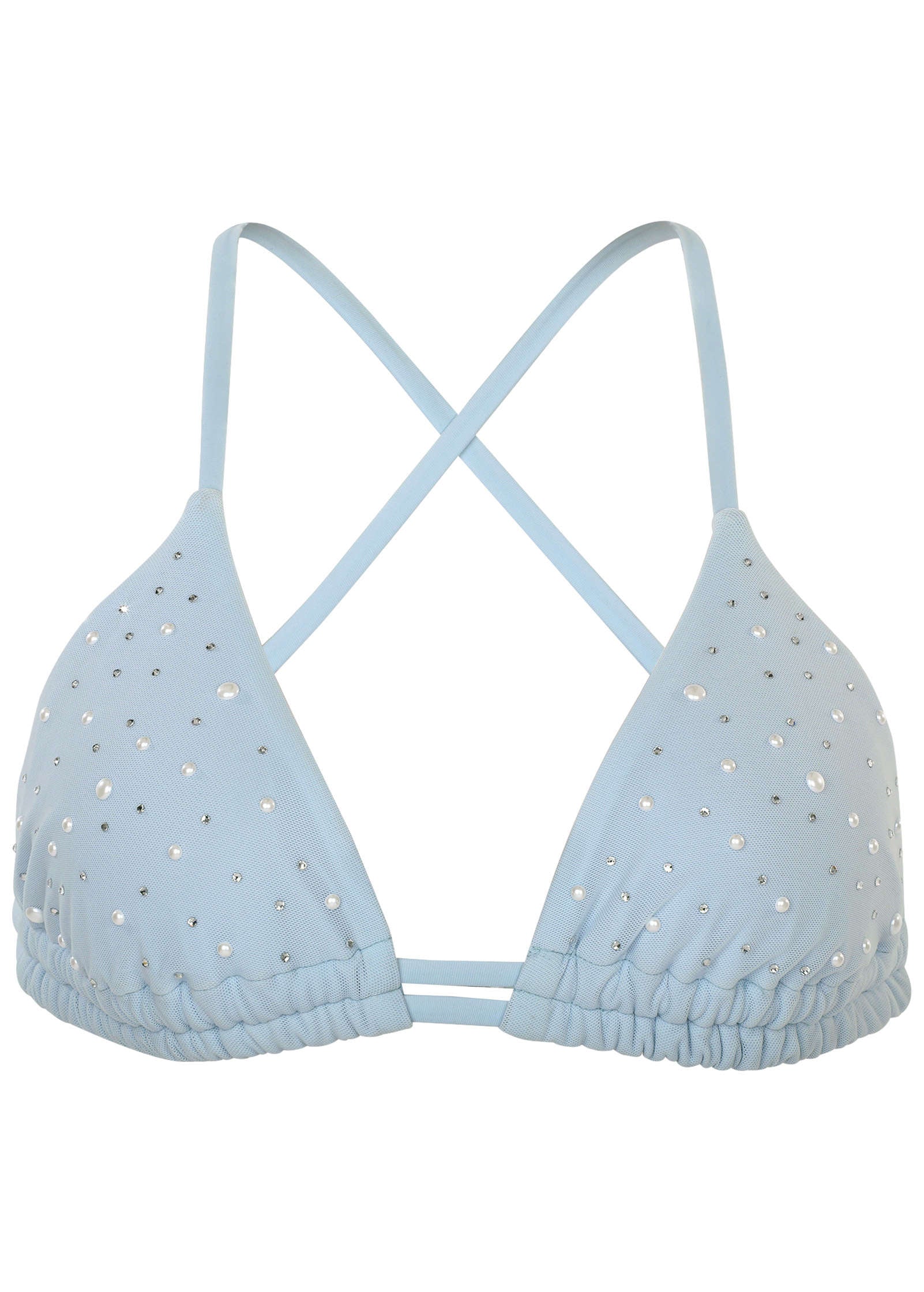 Embellished Bikini Top - Light Blue – VENUS